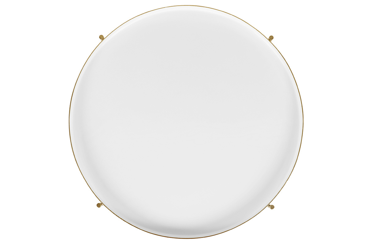 Table d'appoint avec plateau rversible bleu canard / blanc D51 cm SATEEN