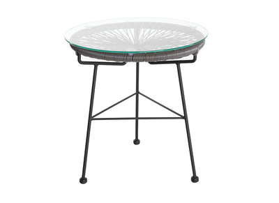 Table d'appoint de jardin en fils de r&eacute;sine gris BELLAVISTA