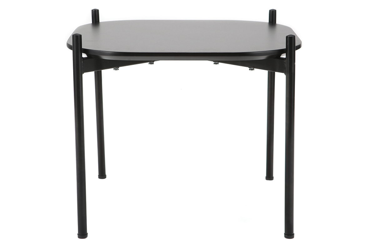 Table d'appoint design 50 cm noire pieds m�tal SEGA