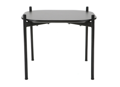 Table d'appoint design 50 cm noire pieds m&eacute;tal SEGA
