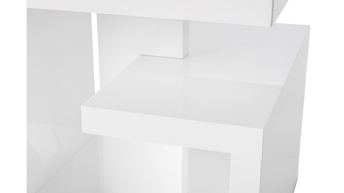 Table d'appoint design blanc laqu L50 cm HALTON