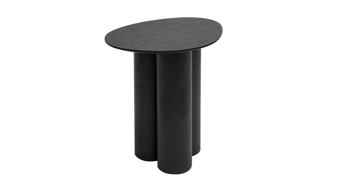 Table d'appoint design bois noir L44 cm HOLLEN