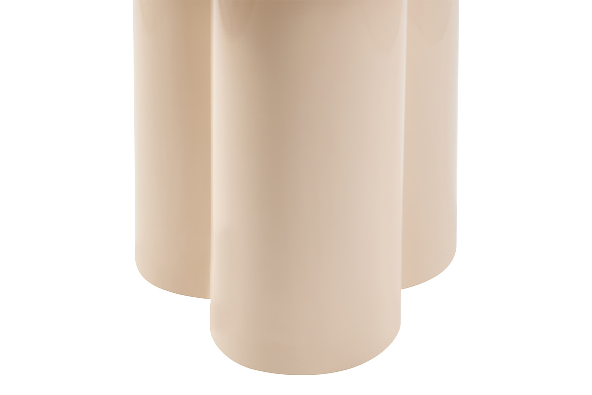 Table d'appoint design en m�tal �maill� beige D51 cm ZELIE