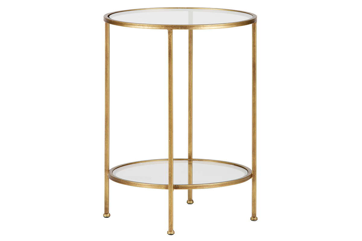 Table d'appoint deux plateaux laiton dor� PYOU