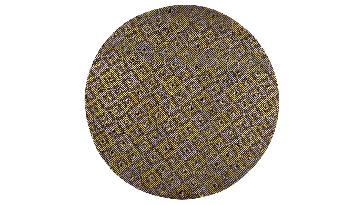 Table d'appoint ronde en laiton frapp et mtal noir D45 cm FLOOR