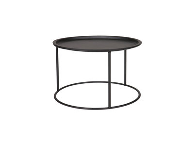 Table d'appoint ronde en m&eacute;tal noir 56 cm ABEL