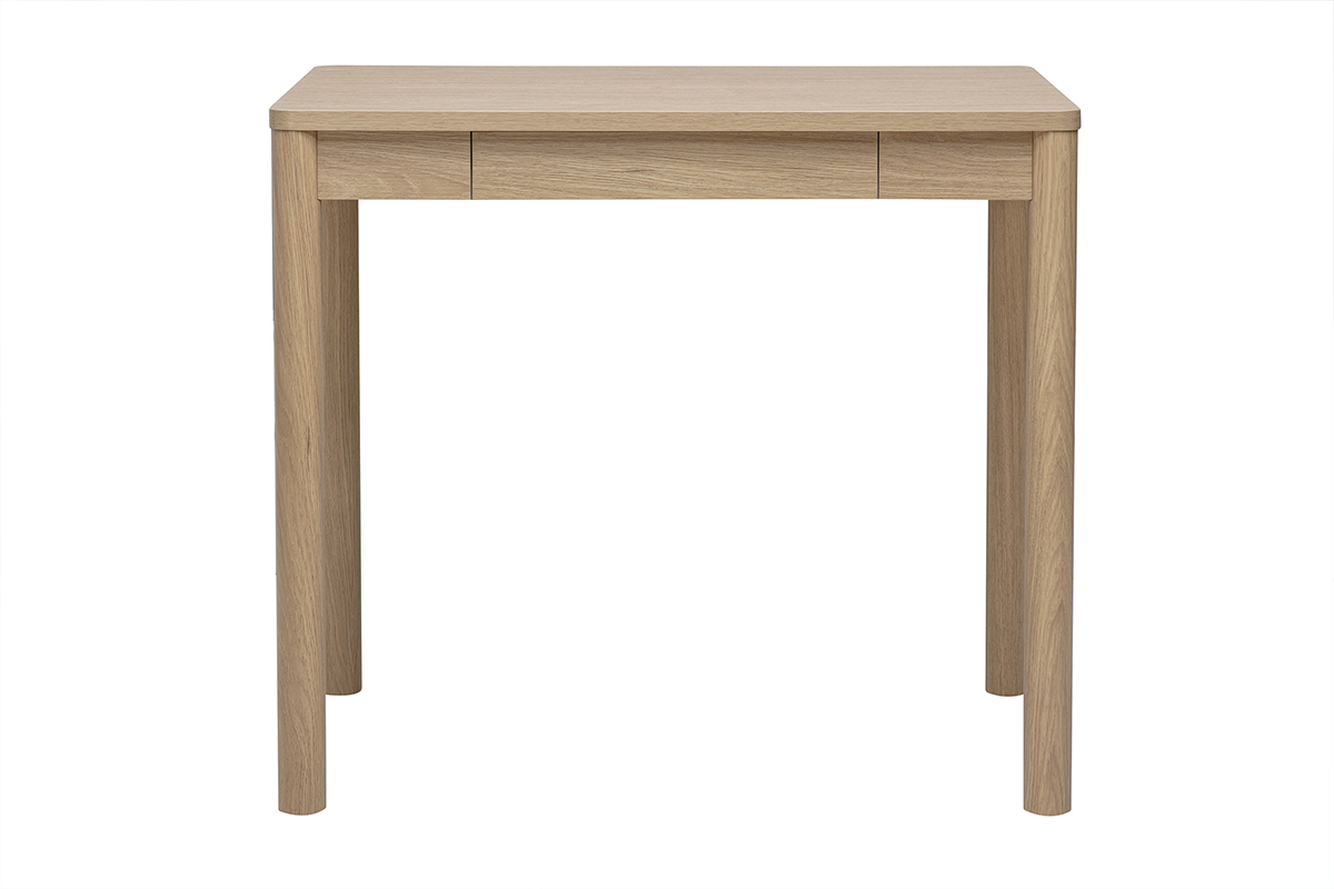 Table de bar avec rangement finition bois clair ch�ne L100 cm IZZIE