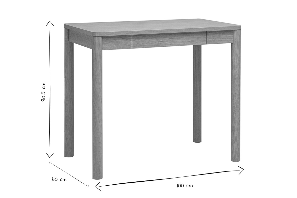 Table de bar avec rangement finition bois clair ch�ne L100 cm IZZIE