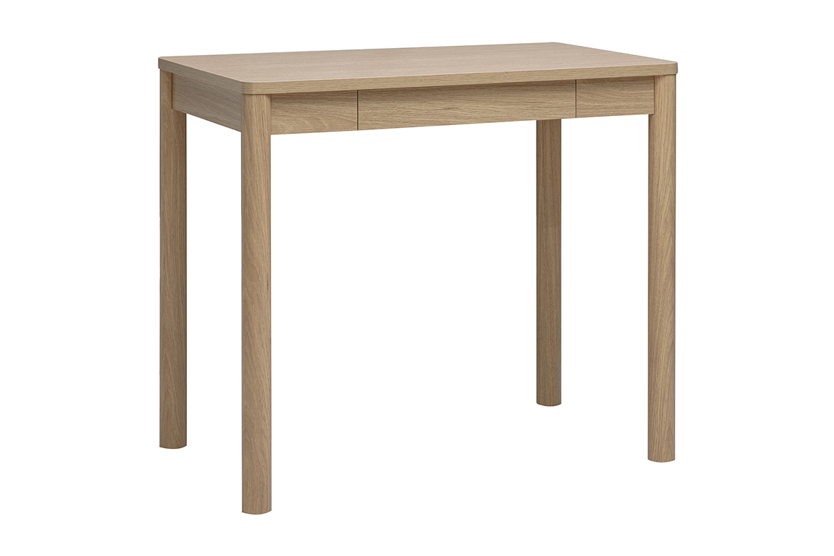Table de bar avec rangement finition bois clair ch�ne L110 cm IZZIE