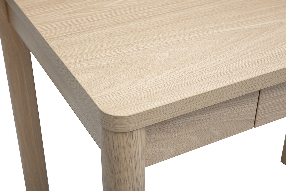 Table de bar avec rangement finition bois clair ch�ne L110 cm IZZIE