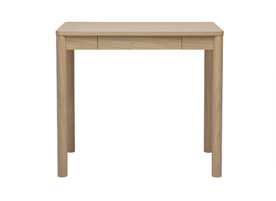 Table de bar avec rangement finition bois clair ch&ecirc;ne L110 cm IZZIE