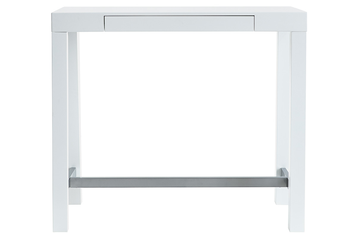 Table de bar design blanc laqu� mat ALEX