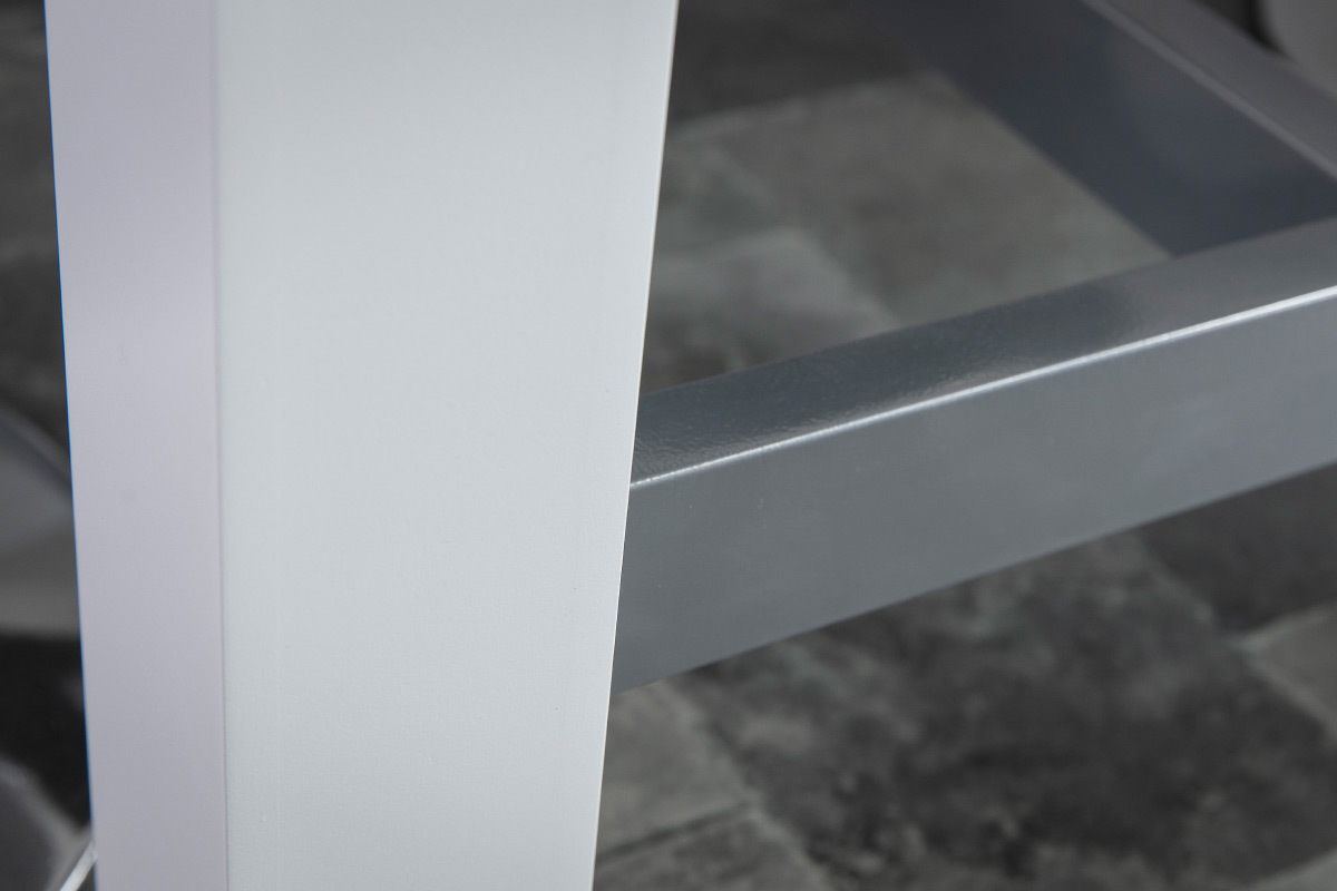 Table de bar design blanc laqu� mat ALEX