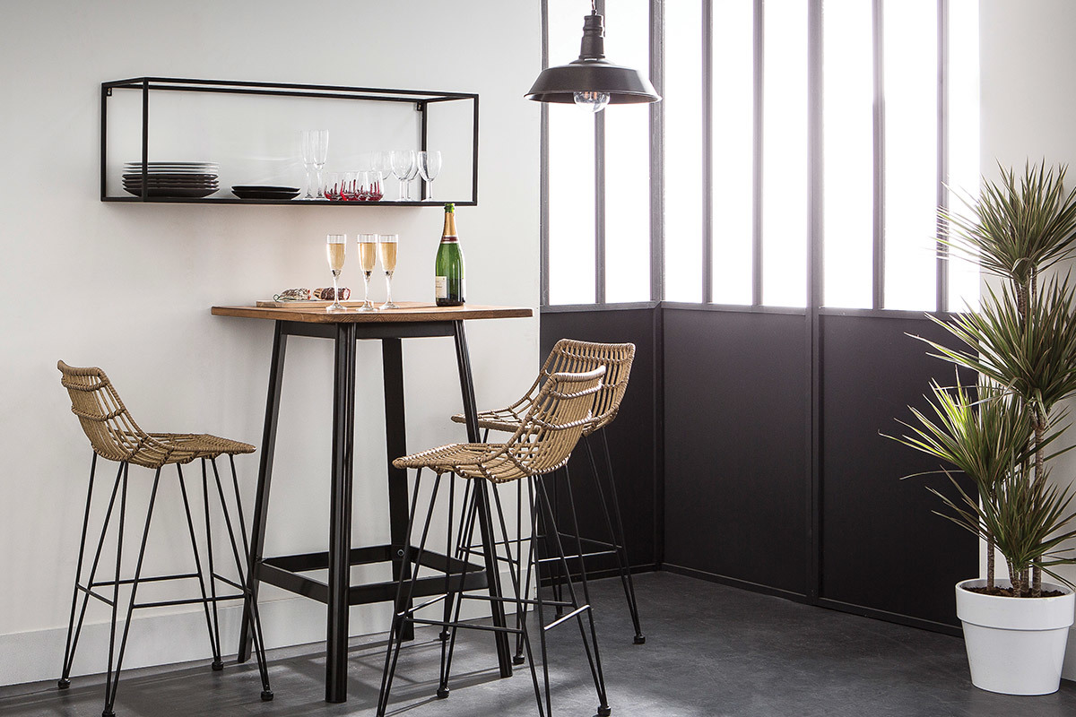 Table de bar design blanche JONES