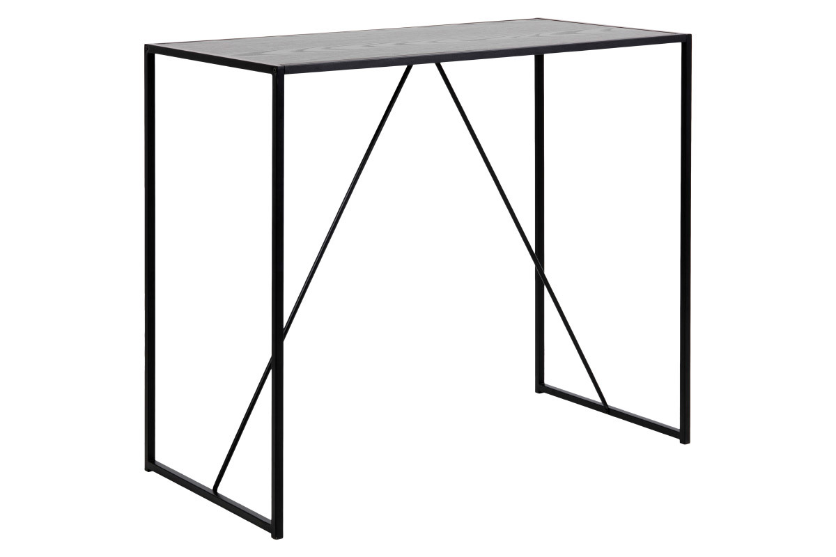 Table de bar design bois noir et m�tal TRESCA