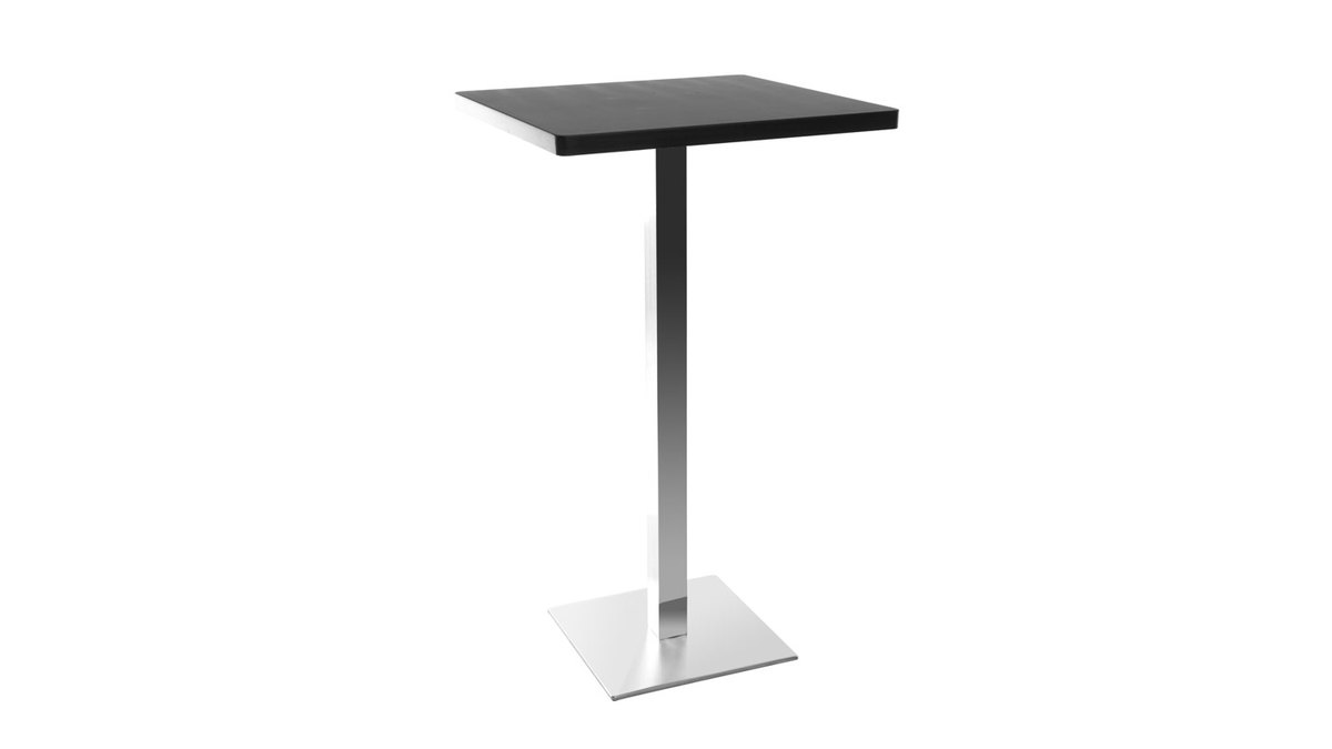 Table de bar design carrée noire L60 cm JORY