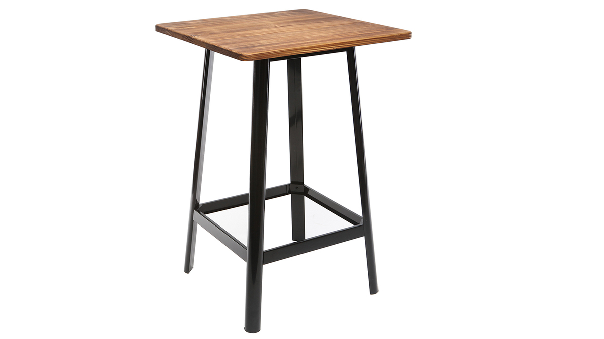 Table de bar design noire L70 cm JONES
