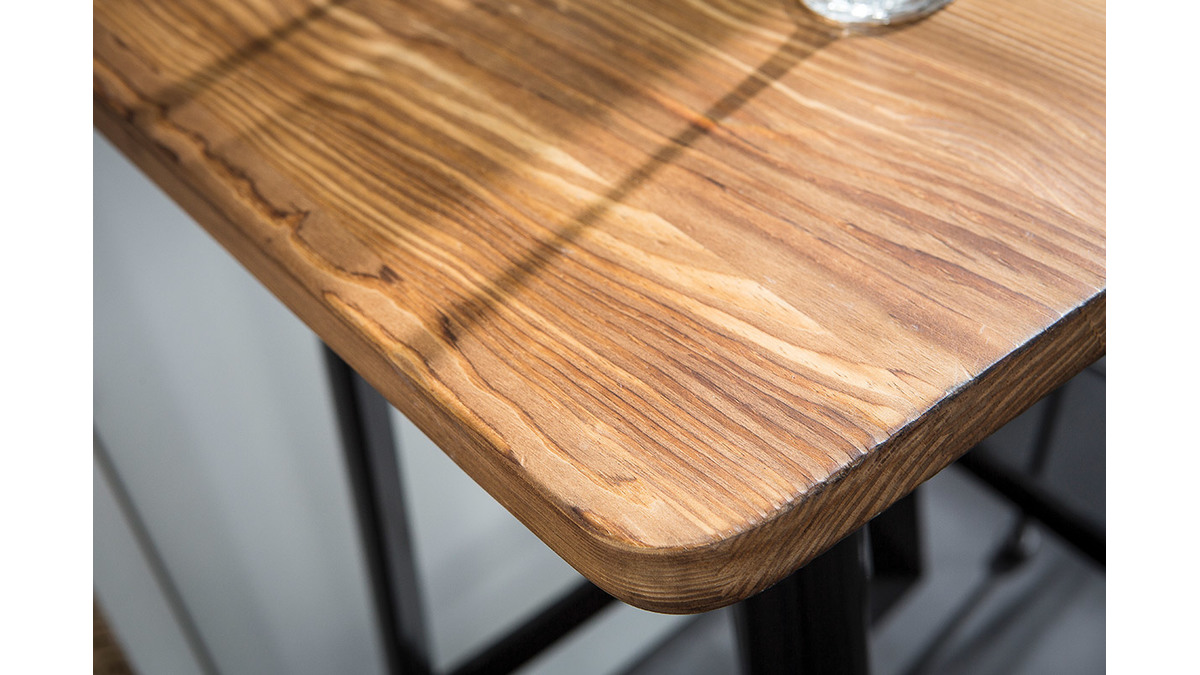 Table de bar design noire L70 cm JONES