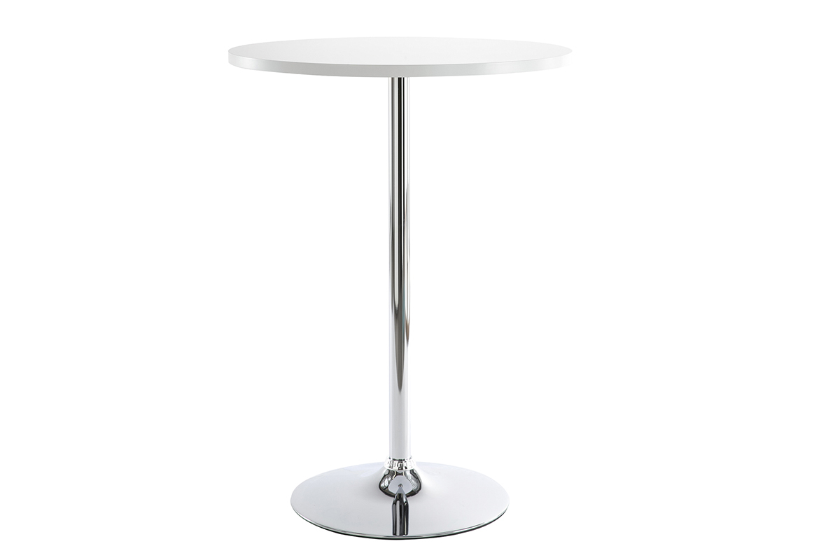 Table de bar design ronde blanche JAMES