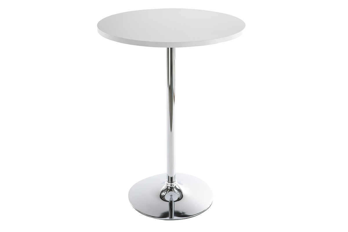 Table de bar design ronde blanche JAMES