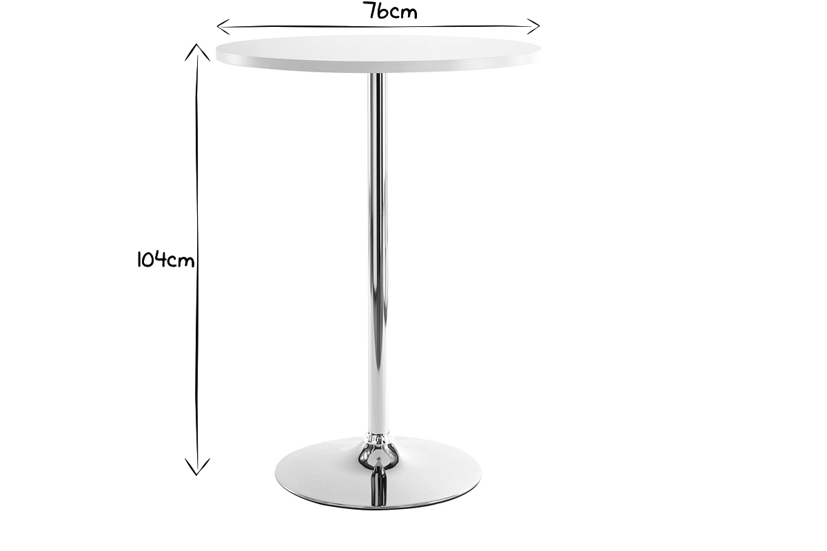 Table de bar design ronde blanche JAMES