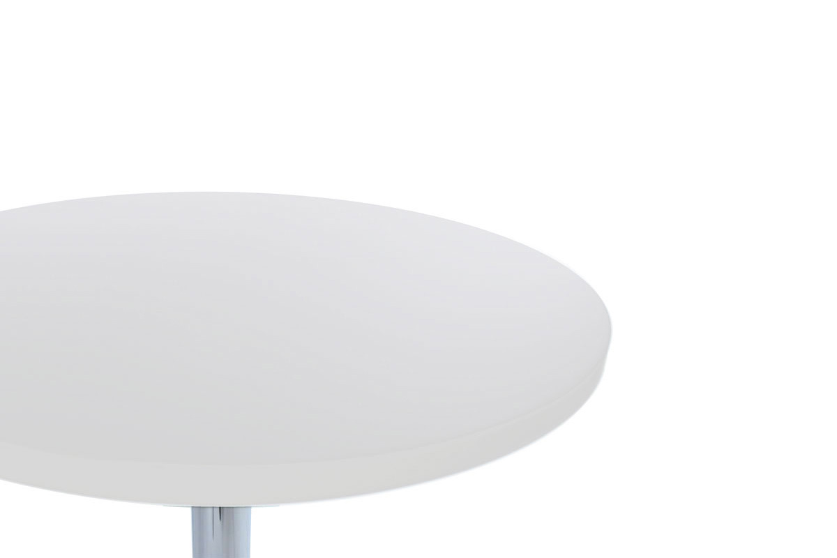 Table de bar design ronde rglable en hauteur / mange debout CHARLIE blanc