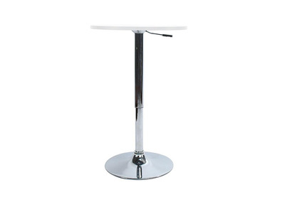 Table de bar design ronde réglable en hauteur / mange debout CHARLIE blanc