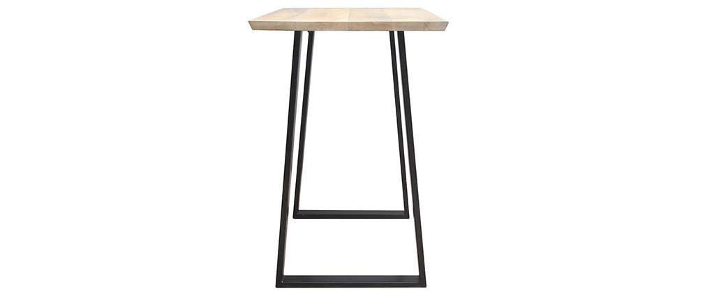 Table de bar en manguier massif et métal noir L120 cm VIJAY
