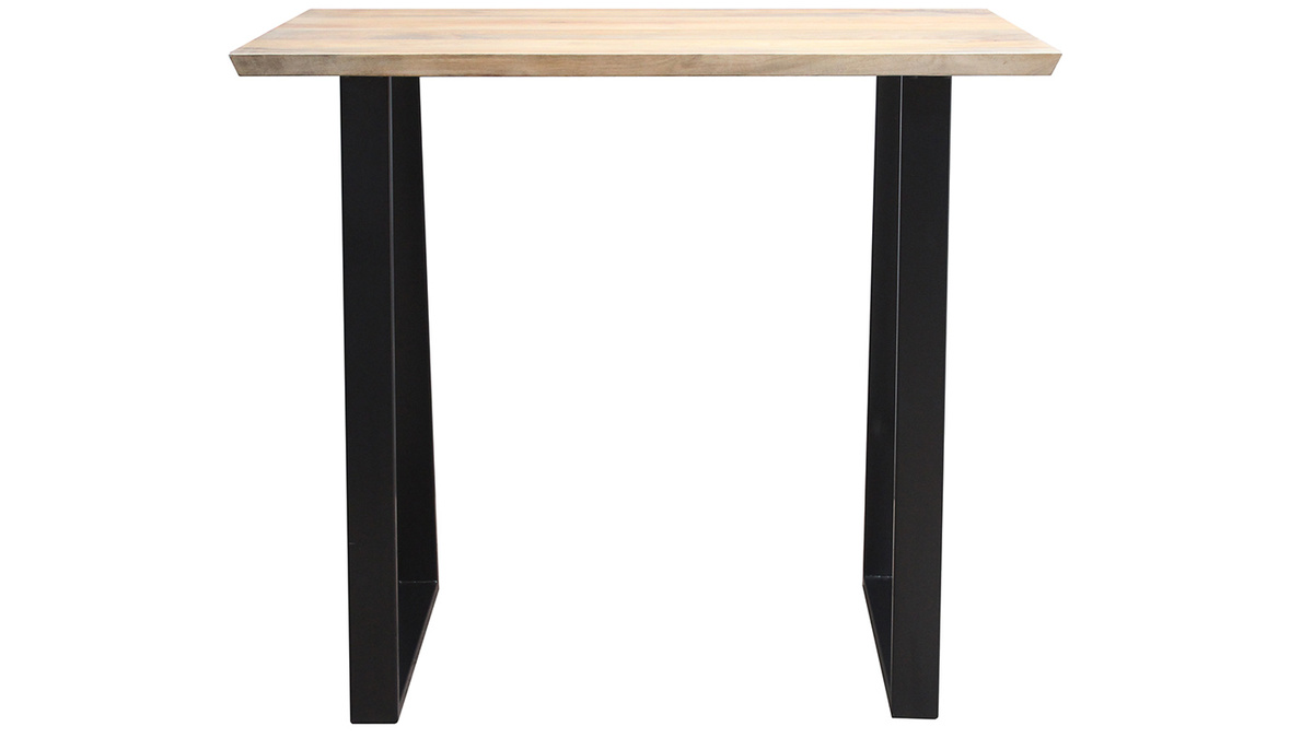 Table de bar en manguier massif et mtal noir L120 cm VIJAY