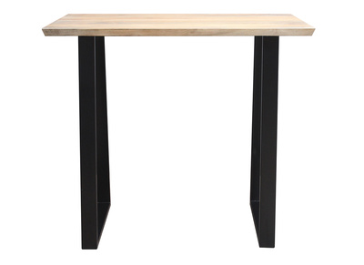 Table de bar en manguier massif et m&eacute;tal noir L120 cm VIJAY