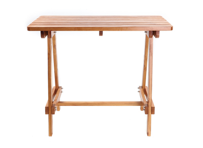 Table de bar en pin et teck BELLINI - Table de bar en pin et teck BELLINI