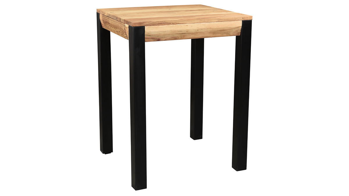 Table de bar extensible en bois massif et mtal L80-135 cm TRAP