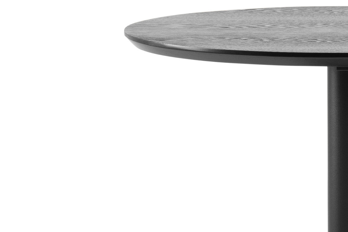Table de bar ronde bois noir et mtal D60 cm KALI