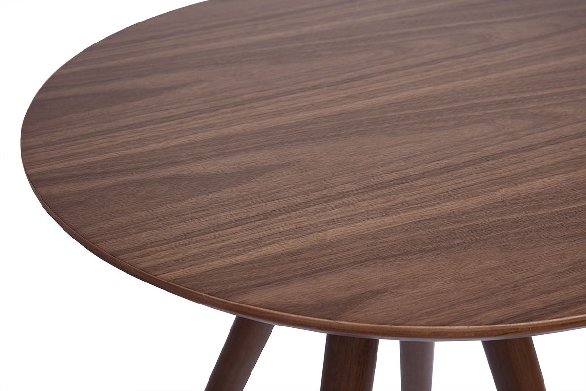 Table de bar ronde en bois fonc� noyer L60 cm NORDECO