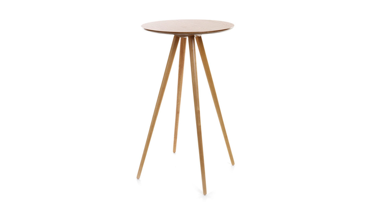 Table de bar ronde scandinave bois L60 cm NORDECO