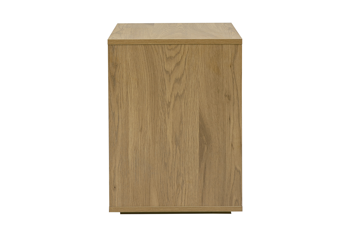 Table de chevet 2 tiroirs finition bois clair ch�ne LOTHAIRE