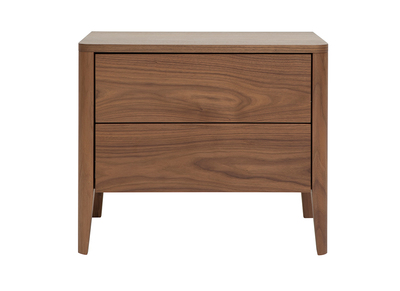 Table de chevet avec rangements 2 tiroirs bois foncé noyer BENJA