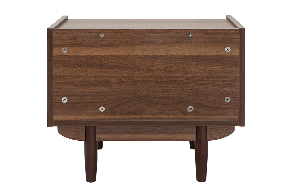 Table de chevet avec rangements finition bois fonc noyer SANAA