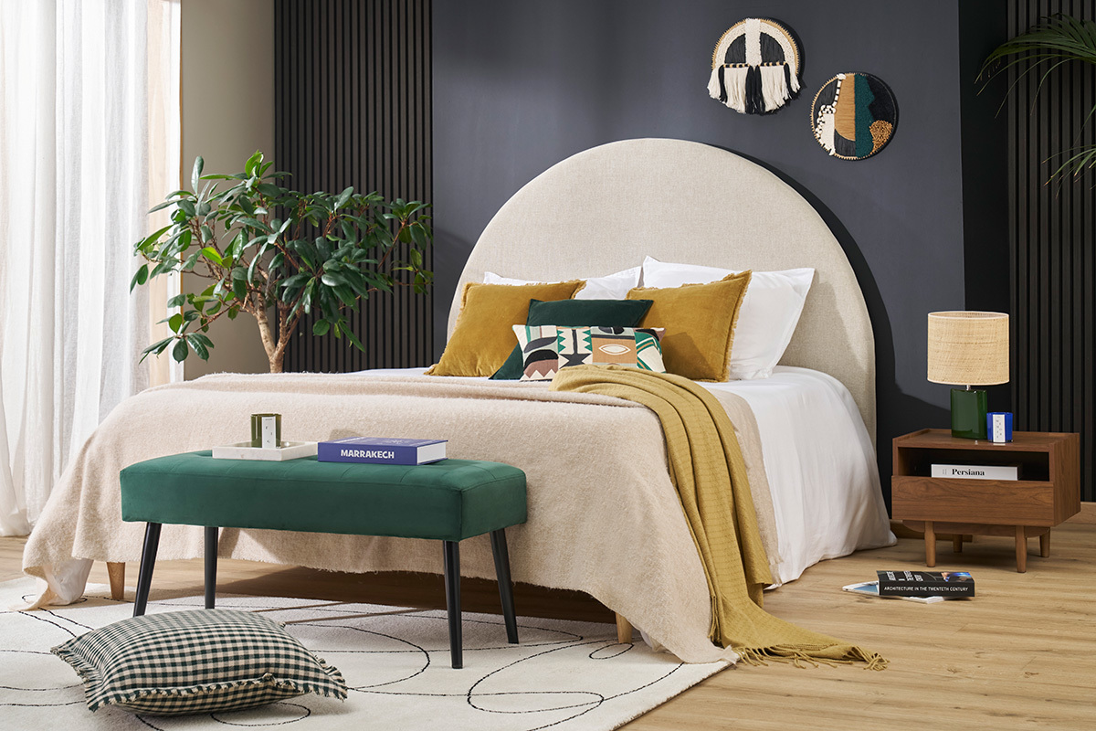 Table de chevet avec rangements finition bois fonc� noyer SANAA