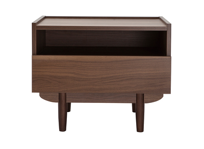 Table de chevet avec rangements finition bois foncé noyer SANAA