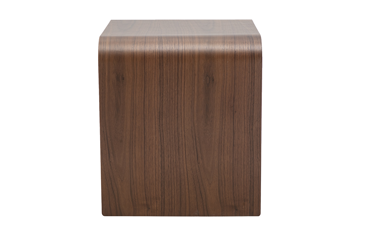 Table de chevet avec tiroir en bois fonc� noyer KYLIA