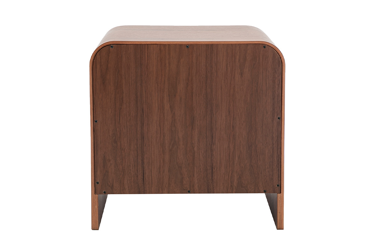 Table de chevet avec tiroir en bois fonc� noyer KYLIA