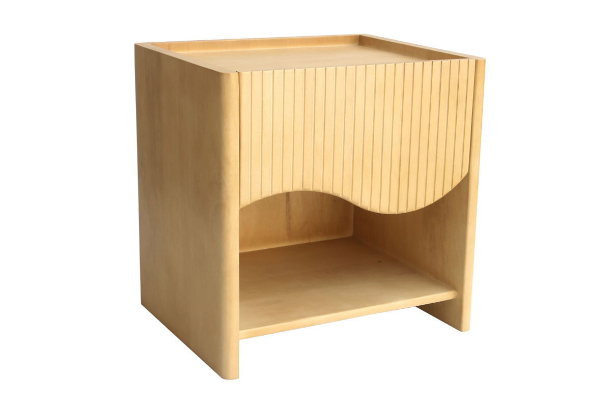 Table de chevet avec tiroir en bois manguier massif NEREA