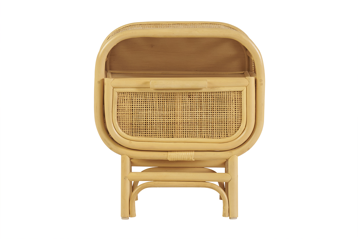 Table de chevet avec tiroir en rotin L45 cm LUWAK