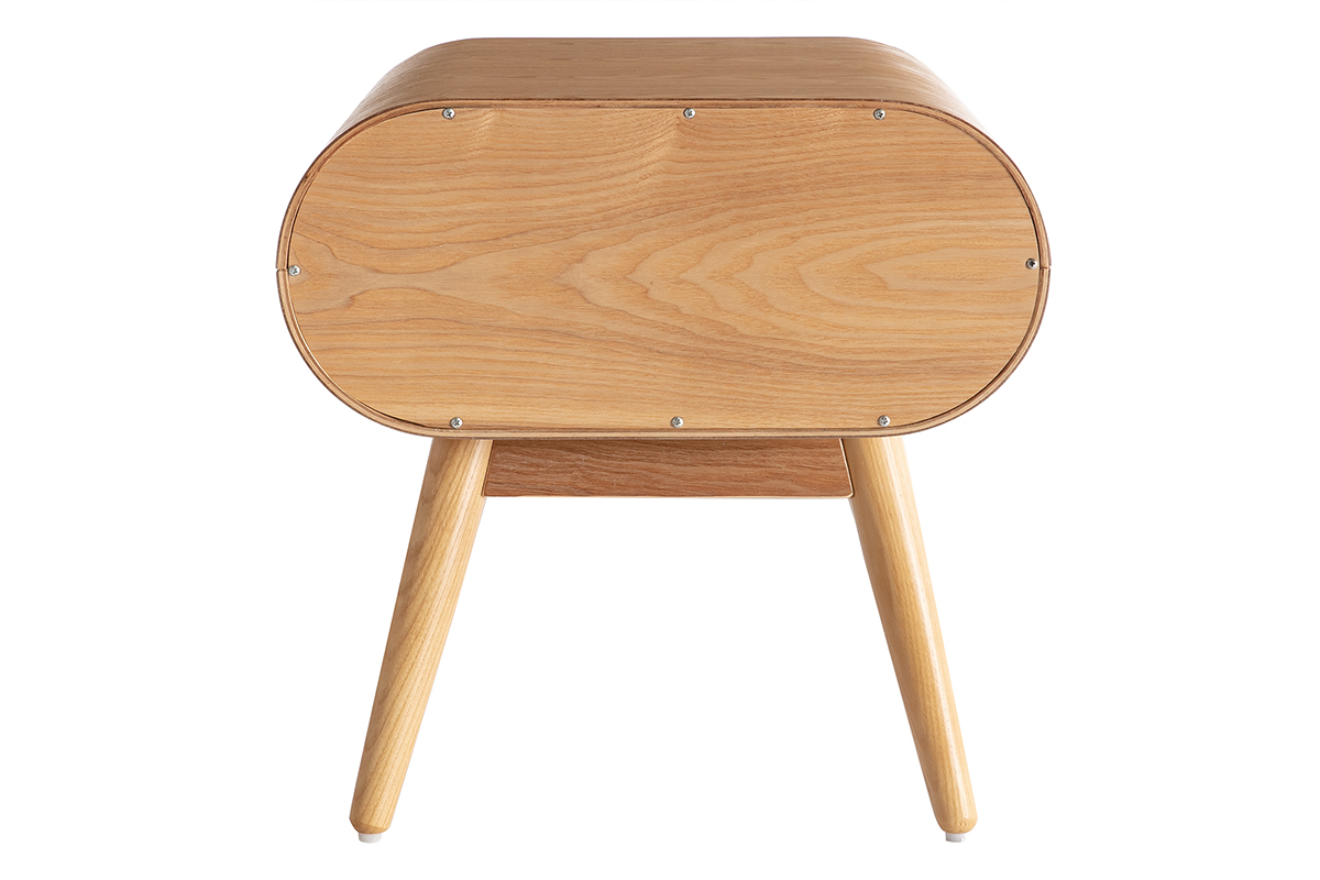 Table de chevet avec tiroir vintage bois clair (lot de 2) BJORG