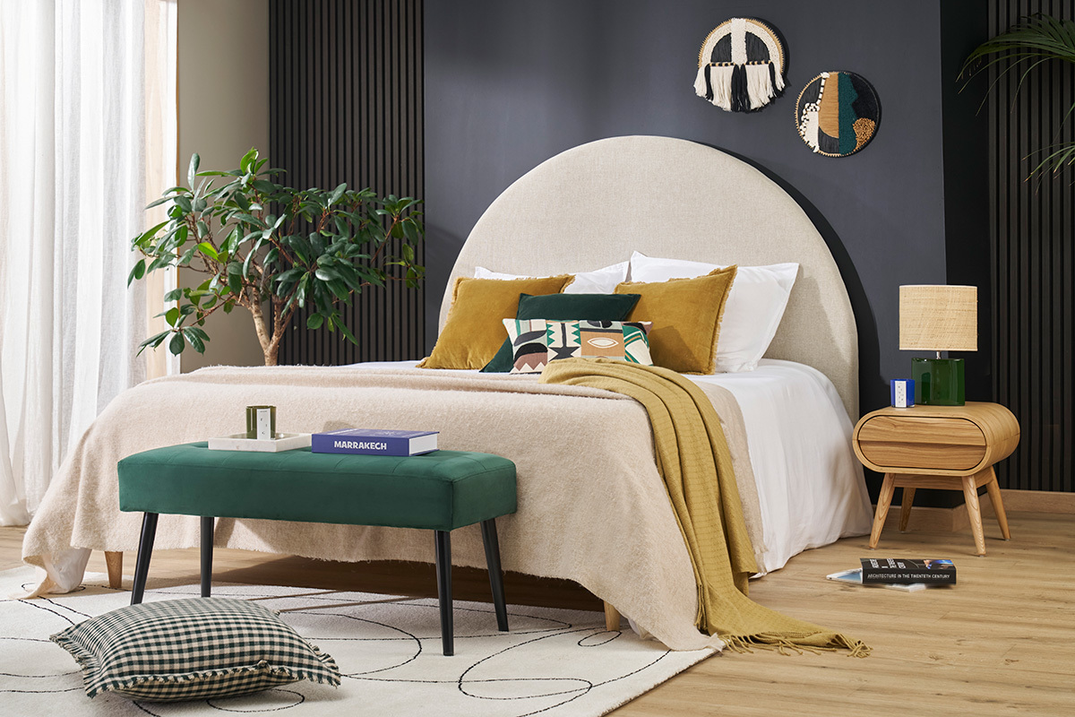 Table de chevet avec tiroir vintage bois clair BJORG