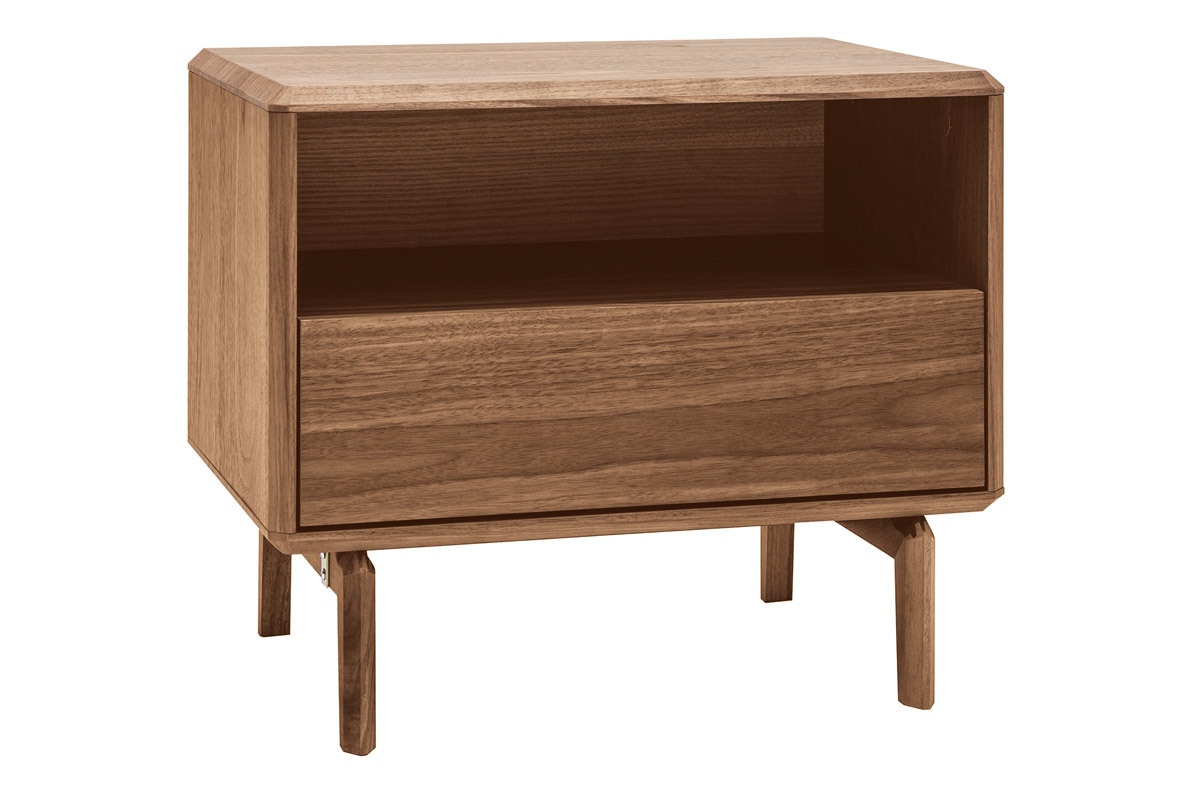 Table de chevet bois fonc noyer SUVA