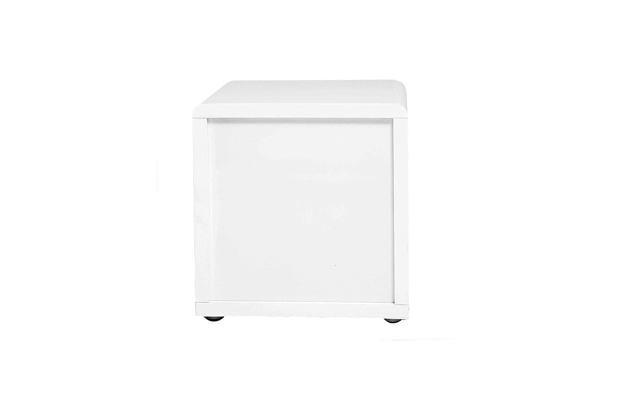 Table de chevet design laqu�e blanche ELIO
