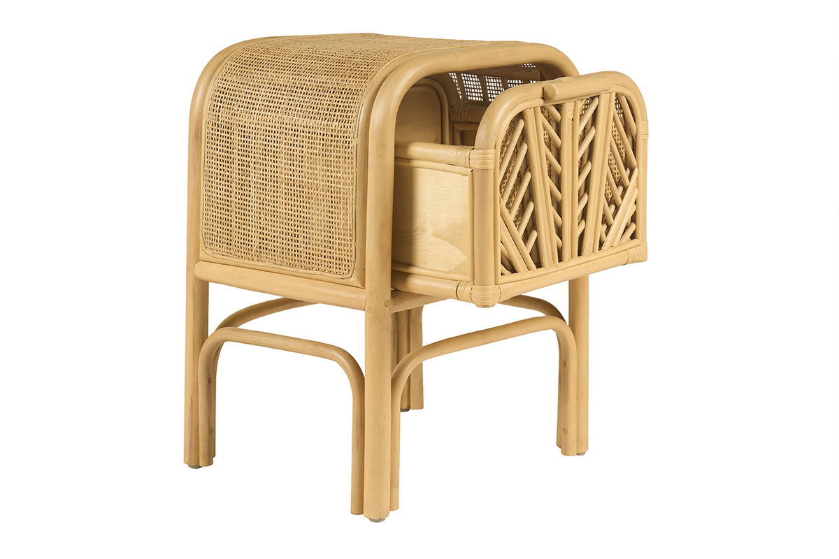 Table de chevet en rotin GALON