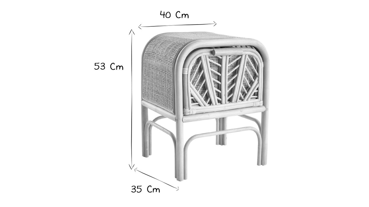 Table de chevet en rotin L40 cm GALON